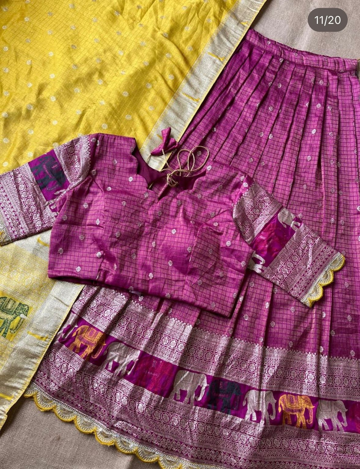Elephant Checks Lehenga
