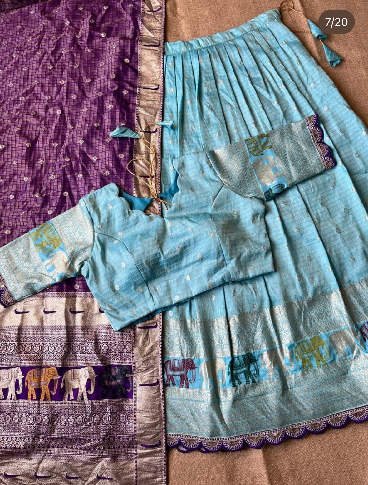 Elephant Checks Lehenga