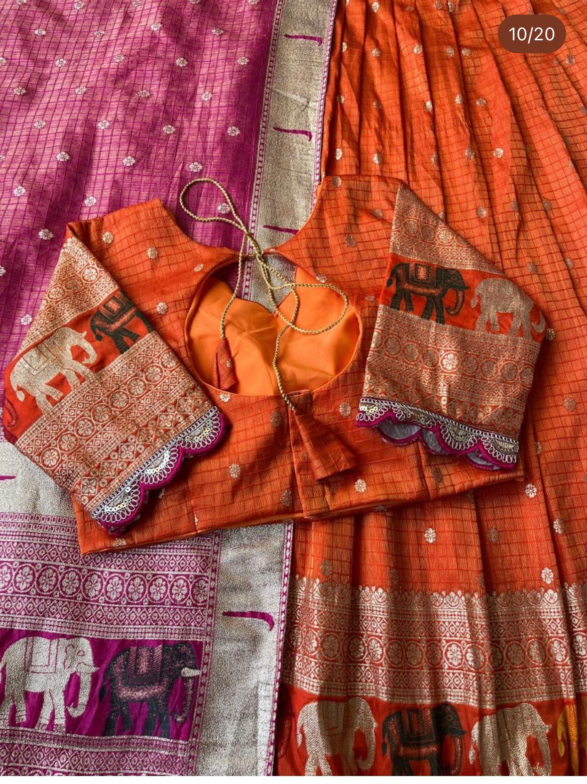 Elephant Checks Lehenga