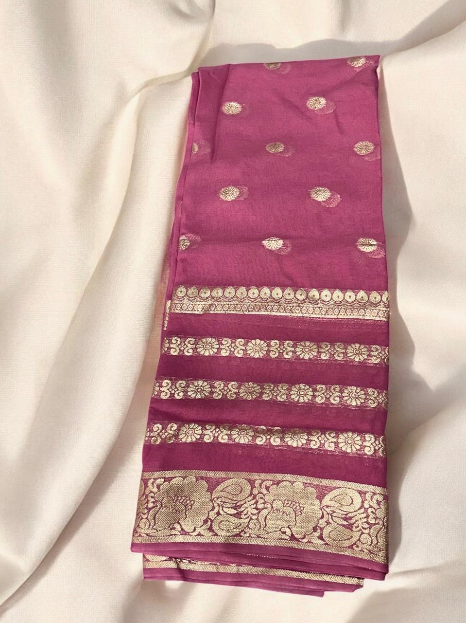 Viscose georgette saree